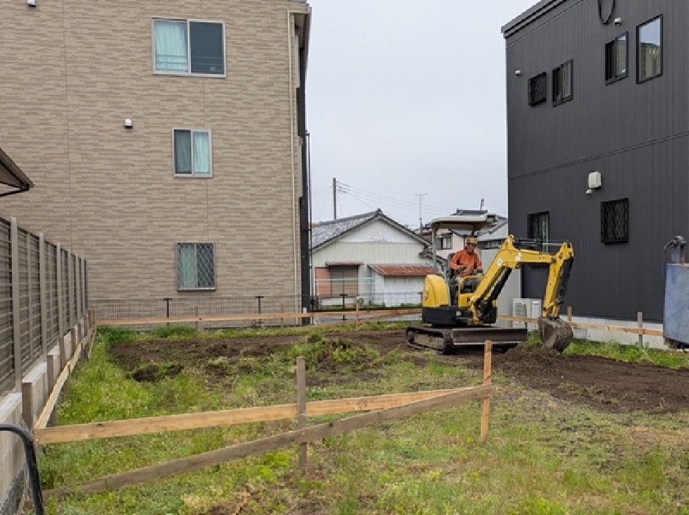 遣り方、掘削作業