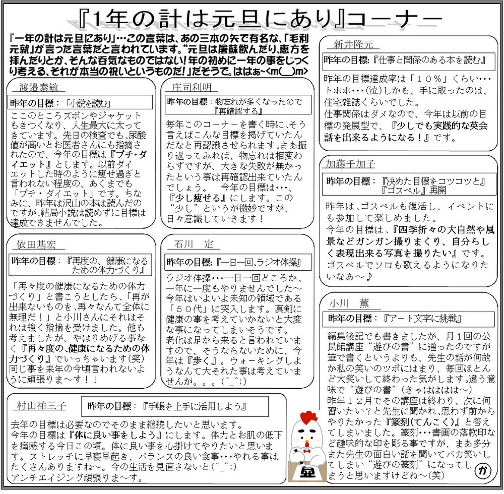 2017年心ほっこり「一年の計は元旦にあり」