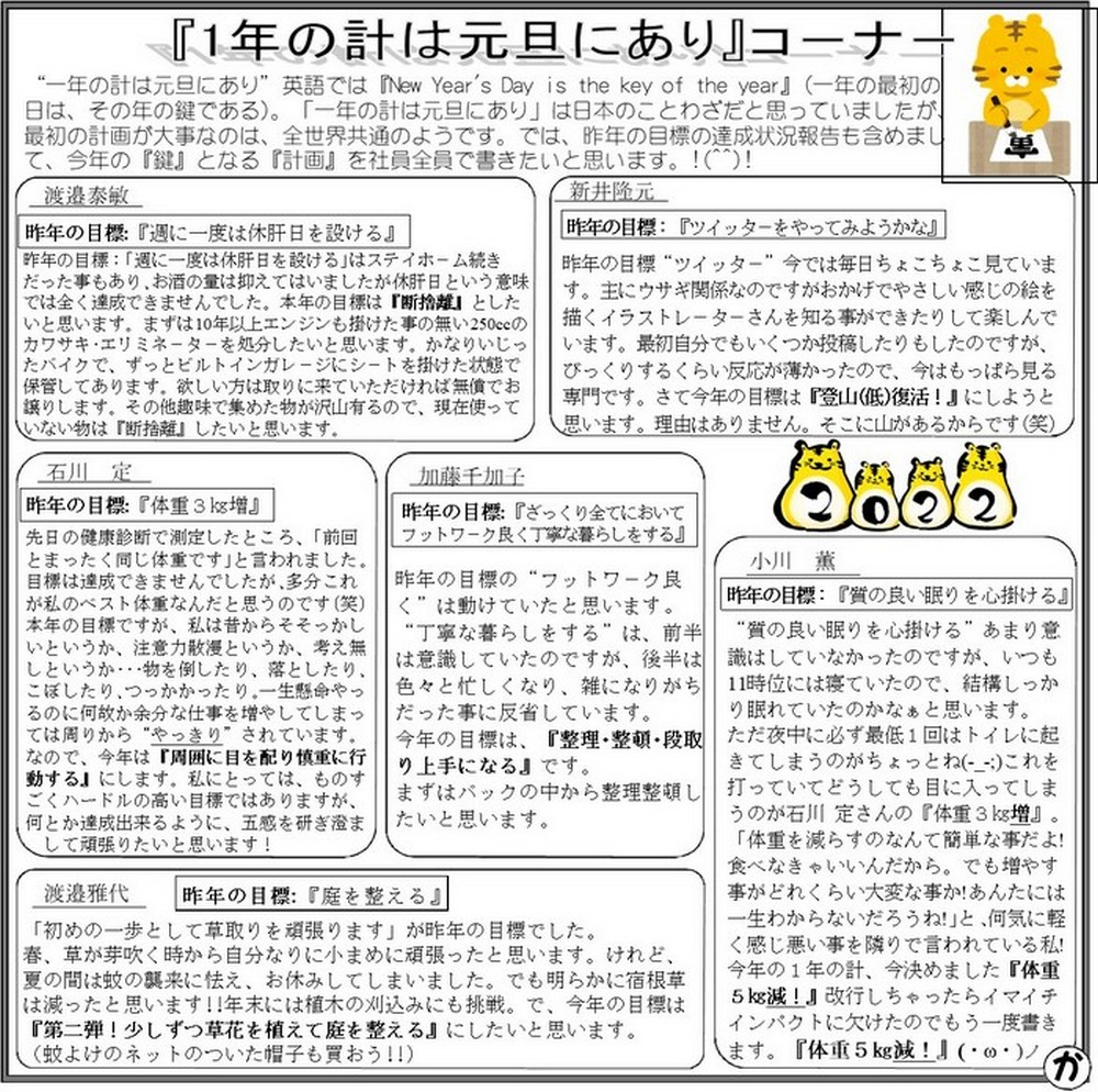 2022年心ほっこり「一年の計は元旦にあり」
